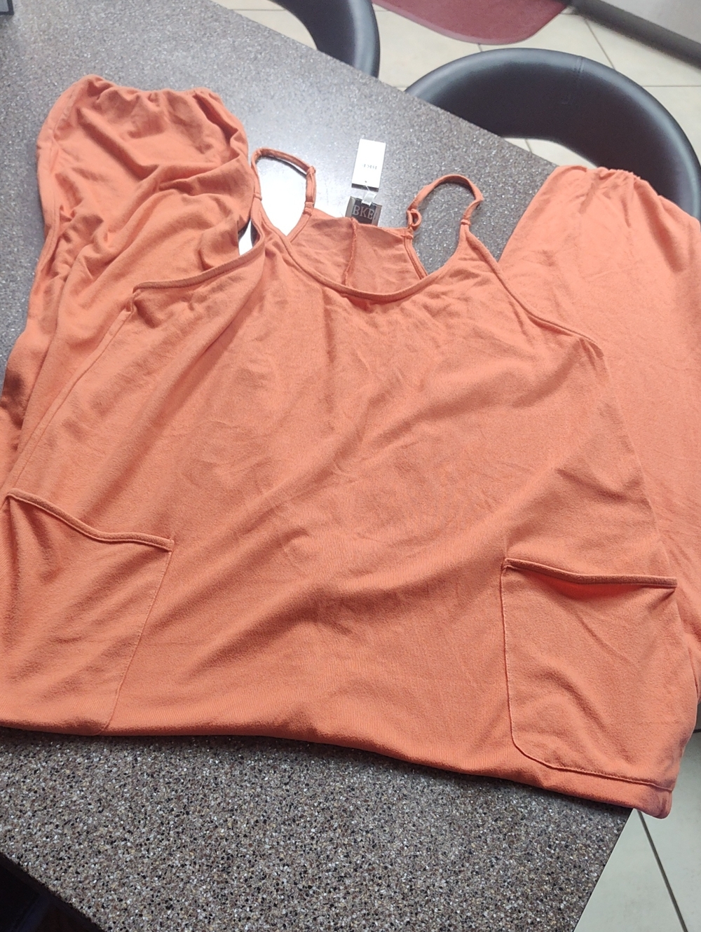Buckle Rust Orange Women's Pull On Jumpsuit with Front Pockets